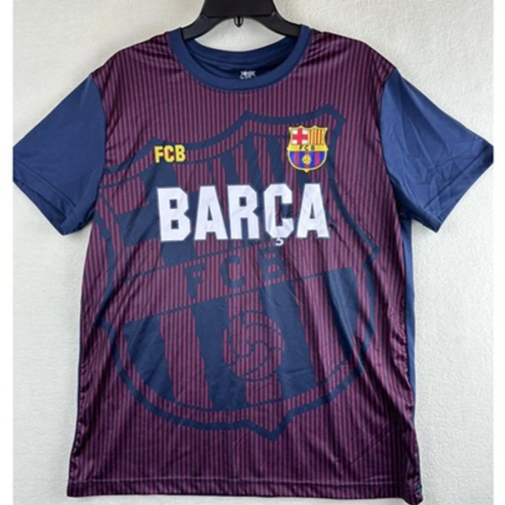 FC Barcelona Barca FCB Football Jersey Shirt Red Blue Back Mens Size Large